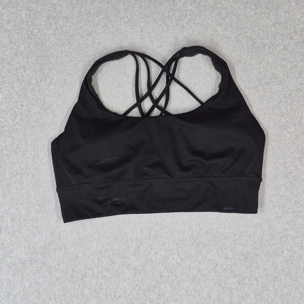 Victoria's Secret Women Sports Bra Large Black Wireless Strappy Crossback READ